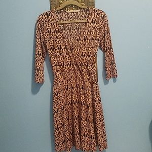 3/$6 41 Hawthorn Peach Blue Wrap Dress